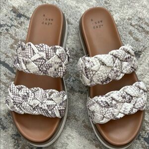 A New Day Braided Snake Print Sandals